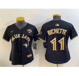Youth Toronto Blue Jays #11 Bo Bichette Black Gold 2025 American League Champions Limited Stitched Jersey
