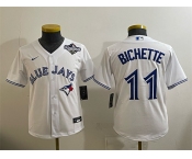 Youth Toronto Blue Jays #11 Bo Bichette White 2025 World Series Cool Base Stitched Baseball Jersey