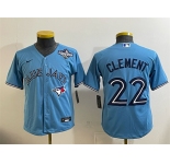 Youth Toronto Blue Jays #22 Ernie Clement Blue 2025 World Series Cool Base Stitched Baseball Jersey