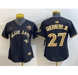 Youth Toronto Blue Jays #27 Vladimir Guerrero Jr. Black Gold 2025 American League Champions Limited Stitched Jersey