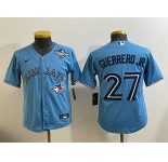 Youth Toronto Blue Jays #27 Vladimir Guerrero Jr. Blue 2025 World Series Cool Base Stitched Baseball Jersey