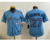 Youth Toronto Blue Jays #27 Vladimir Guerrero Jr. Blue 2025 World Series Cool Base Stitched Baseball Jersey