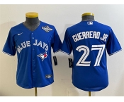 Youth Toronto Blue Jays #27 Vladimir Guerrero Jr. Royal 2025 World Series Cool Base Stitched Baseball Jersey