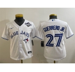 Youth Toronto Blue Jays #27 Vladimir Guerrero Jr. White 2025 World Series Cool Base Stitched Baseball Jersey