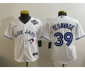 Youth Toronto Blue Jays #39 Trey Yesavage White 2025 World Series Cool Base Stitched Baseball Jersey