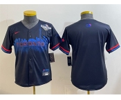 Youth Toronto Blue Jays Blank Navy 2025 World Series City Connect Limited Stitched Baseball Jersey