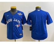 Youth Toronto Blue Jays Blank Royal 2025 World Series Cool Base Stitched Baseball Jersey