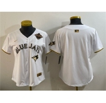 Youth Toronto Blue Jays Blank White Gold 2025 American League Champions Limited Stitched Jersey