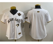 Youth Toronto Blue Jays Blank White Gold 2025 American League Champions Limited Stitched Jersey