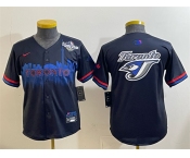 Youth Toronto Blue Jays Team Big Logo Navy 2025 World Series City Connect Limited Stitched Baseball Jersey