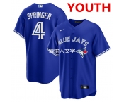 Youth toronto blue jays #4 george springer blue stitched mlb cool base nike jersey