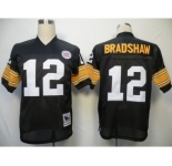 Pittsburgh Steelers #12 Terry Bradshaw Black Throwback Jersey