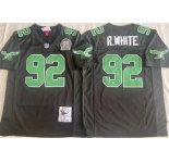 Men's Philadelphia Eagles #92 Reggie White Black Throwback Stitched Football Jersey