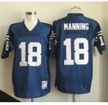 Men's Indianapolis Colts #18 Peyton Manning Blue Throwback Stitched Football Jersey