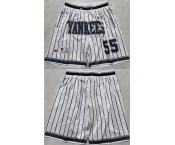 Men's New Yok Yankees #55 White Shorts