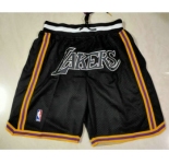 Men's Los Angeles Lakers Black MVP Just Don Swingman Throwback Shorts