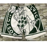 Men's Boston Celtics Green Big Face Mitchell Ness Hardwood Classics Soul Swingman Throwback Shorts