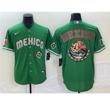 Men's Mexico Baseball 2023 Green Team Big Logo World Baseball Classic Stitched Jersey