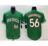 Men's Mexico Baseball #56 Randy Arozarena Number 2023 Green World Classic Stitched Jersey2
