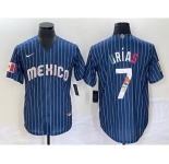 Men's Mexico Baseball #7 Julio UrÃas 2023 Navy World Baseball Classic Stitched Jersey4
