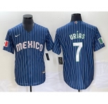 Men's Mexico Baseball #7 Julio UrÃas 2023 Navy World Baseball Classic Stitched Jersey5