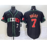 Men's Mexico Baseball #7 Julio Urias Number 2023 Black World Baseball Classic Stitched Jersey5