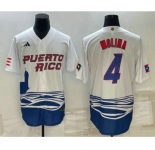 Men's Puerto Rico Baseball #4 Carlos Correa 2023 White World Baseball Classic Stitched Jerseys