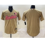Men's Puerto Rico Baseball Blank Tan 2023 World Baseball Classic Stitched Jersey
