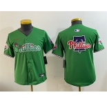 Youth Philadelphia Phillies Team Big Logo Green Phanatic Limited Stitched Jersey