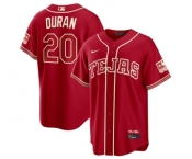 Women Texas Rangers #20 Ezequiel Durán Red 2026 City Connect Stadium Stitched Baseball Jersey
