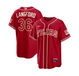 Women Texas Rangers #36 Wyatt Langford Red 2026 City Connect Stadium Stitched Baseball Jersey