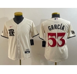 Women's Texas Rangers #53 Adolis Garcia Cream 2023 City Connect Cool Base Stitched Jersey