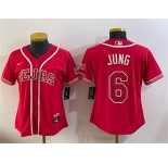 Women's Texas Rangers #6 Josh Jung Red 2026 City Connect Stadium Stitched Baseball Jersey