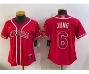 Women's Texas Rangers #6 Josh Jung Red 2026 City Connect Stadium Stitched Baseball Jersey
