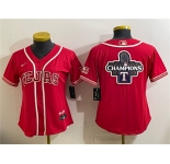 Womens Texas Rangers Team Big Logo Red 2026 City Connect Stadium Stitched Baseball Jersey