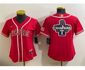 Women's Texas Rangers Team Big Logo Red 2026 City Connect Stadium Stitched Baseball Jersey
