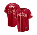 Youth Texas Rangers #24 Brandon Nimmo Red 2026 City Connect Stadium Stitched Baseball Jersey