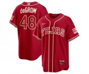 Youth Texas Rangers #48 Jacob deGrom Red 2026 City Connect Stadium Stitched Baseball Jersey