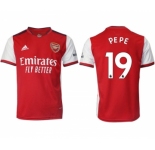 Arsenal F.C #19 Nicolas Pépé Red Home Soccer Jersey1