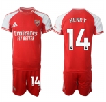 Men's Arsenal F.C #14 Reiss Nelson Red 2025 Home Soccer Jersey Suit
