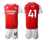 Men's Arsenal F.C #41 Declan Rice 2026 Red Home Soccer Jersey Suit