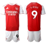 Men's Arsenal F.C #9 Gabriel Jesus 2026 Red Home Soccer Jersey Suit
