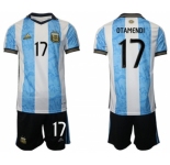 Men's Argentina #17 Otamendi White Blue Home Soccer Jersey Suit
