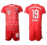 Men's FC Bayern München #19 Alphonso Davies 22-23 Red Home Soccer Jersey Suit
