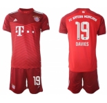 Men's FC Bayern München #19 Alphonso Davies Red Home Soccer Jersey With Shorts