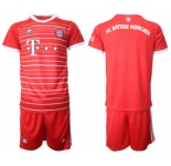 Men's FC Bayern München Blank 22-23 Red Home Soccer Jersey Suit
