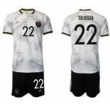 Men's Germany #22 Ter Stegen White Home Soccer Jersey Suit
