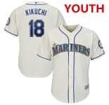 Youth Seattle Mariners 18 Yusei Kikuchi Cream Cool Base Jersey