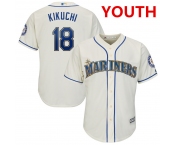 Youth Seattle Mariners 18 Yusei Kikuchi Cream Cool Base Jersey