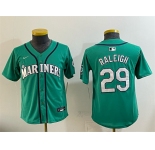 Youth Seattle Mariners #29 Cal Raleigh Aqua Alternate Limited Stitched Jersey